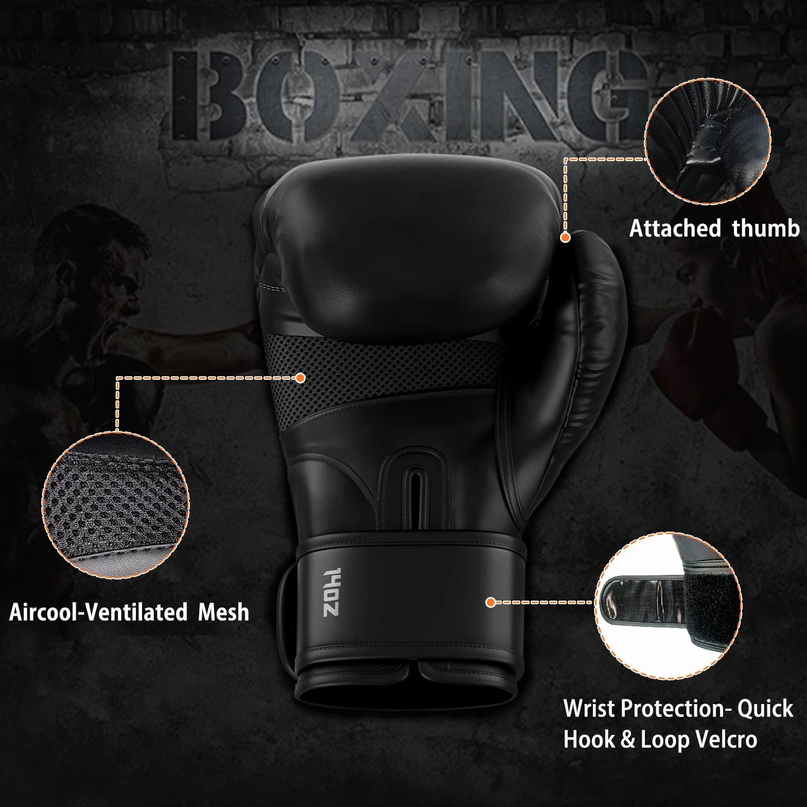 Dripex Guantoni da Boxe in Pelle PU 8oz 10oz 12oz 14oz 16oz per Allenamento Muay Thai MMA