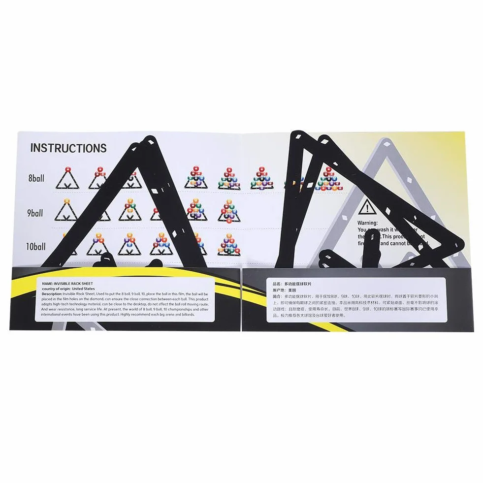 Triangolo Biliardo Portatile Rack Palle 8 9 10 Set 6 Pezzi 18x24 cm