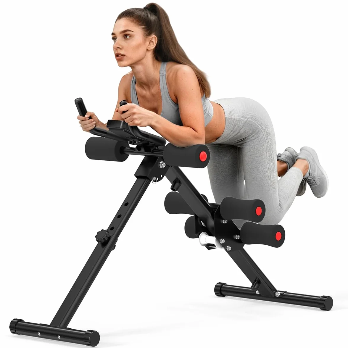 RELIFE REBUILD YOUR LIFE Máquina de Ejercicios Abdominales Entrenador Abdominal Plegable Ab Cruncher Equipo de Entrenamiento de Fuerza para Gimnasio en Casa 180kg