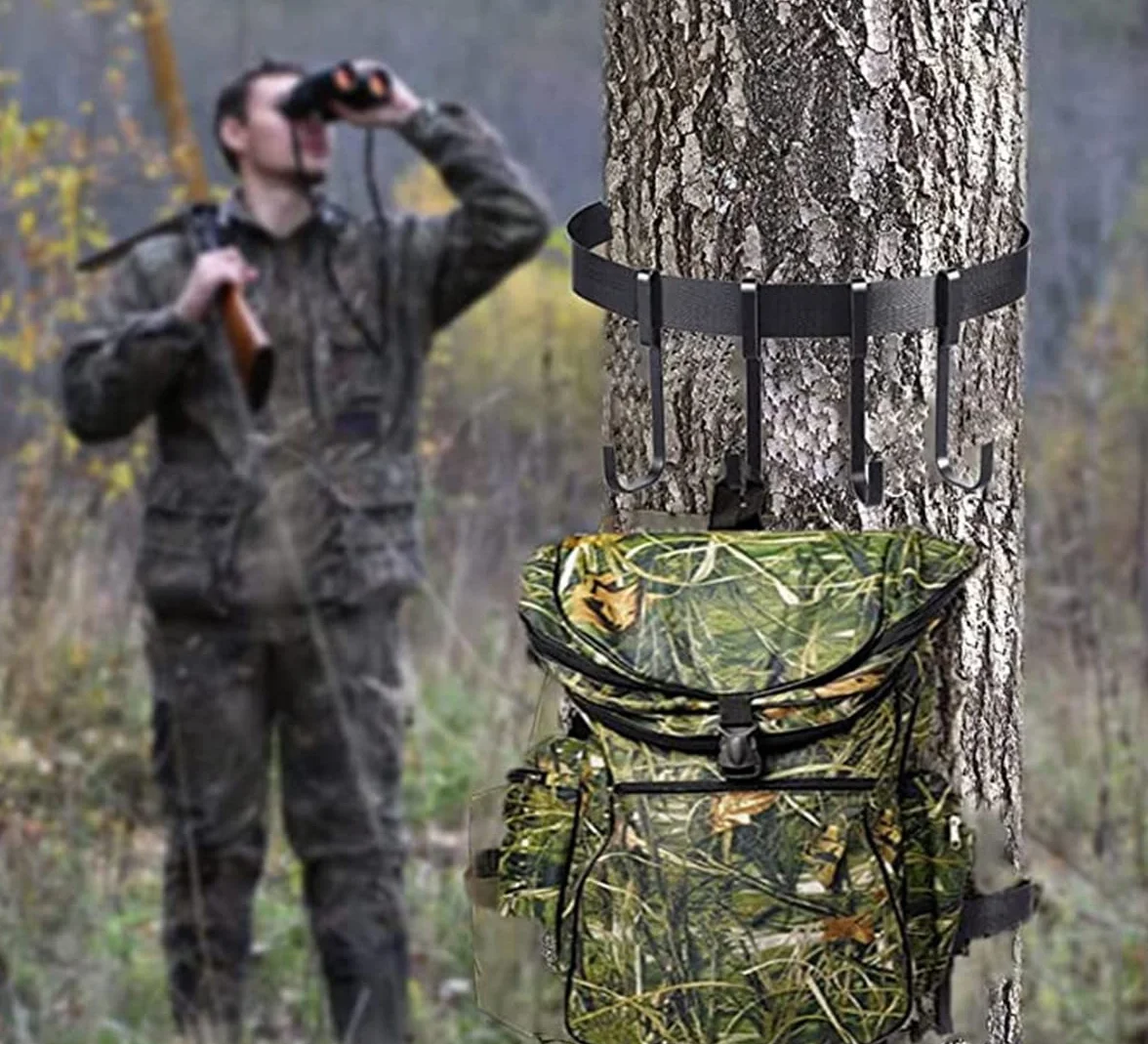 Scosao Treestand Cinghia con Ganci per Appendere Attrezzatura da Caccia, Supporto per Albero per Campeggio