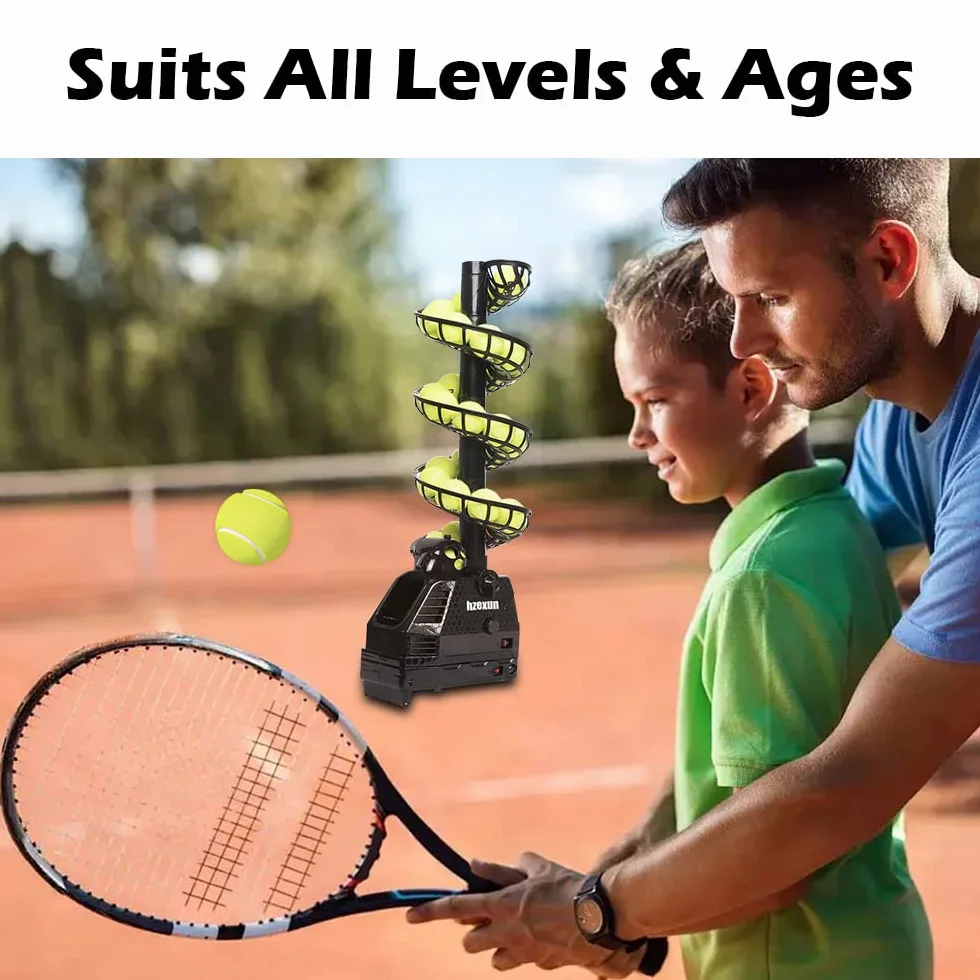 Macchina per Palle da Tennis Leggero, Regolabile e Portatile, Collegare/Batterie, 30 Palle