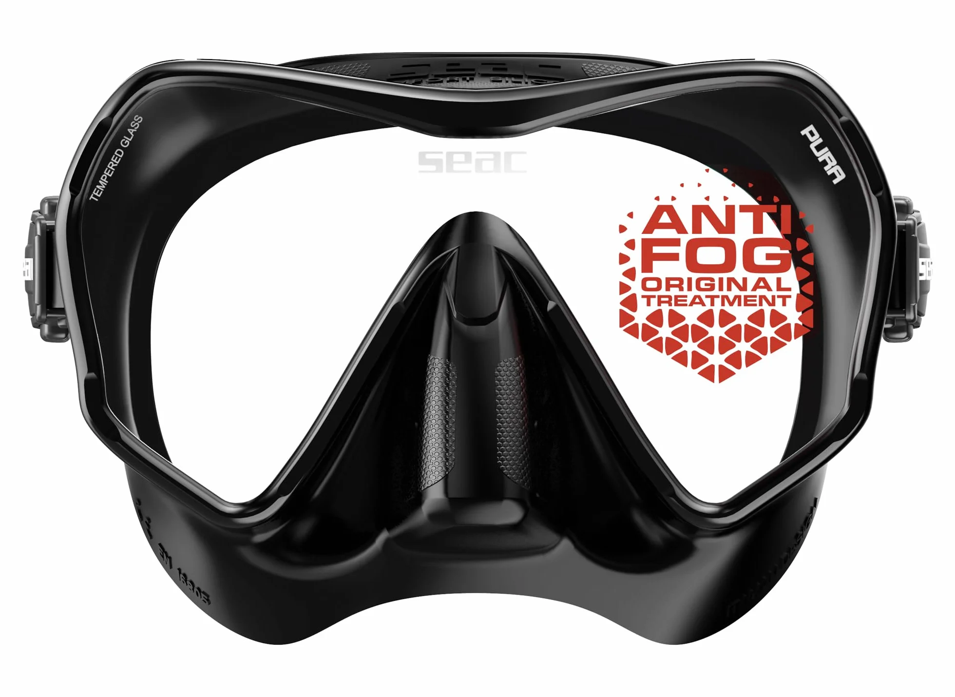 SEAC Pura Maschera Subacquea Antiappannamento Monolente Frameless Silicone Low Volume Fibbia 3D