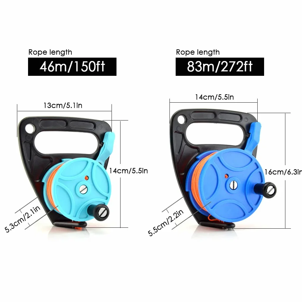 Mulinello da immersione 46 m/83 m con stopper per subacquea e snorkeling