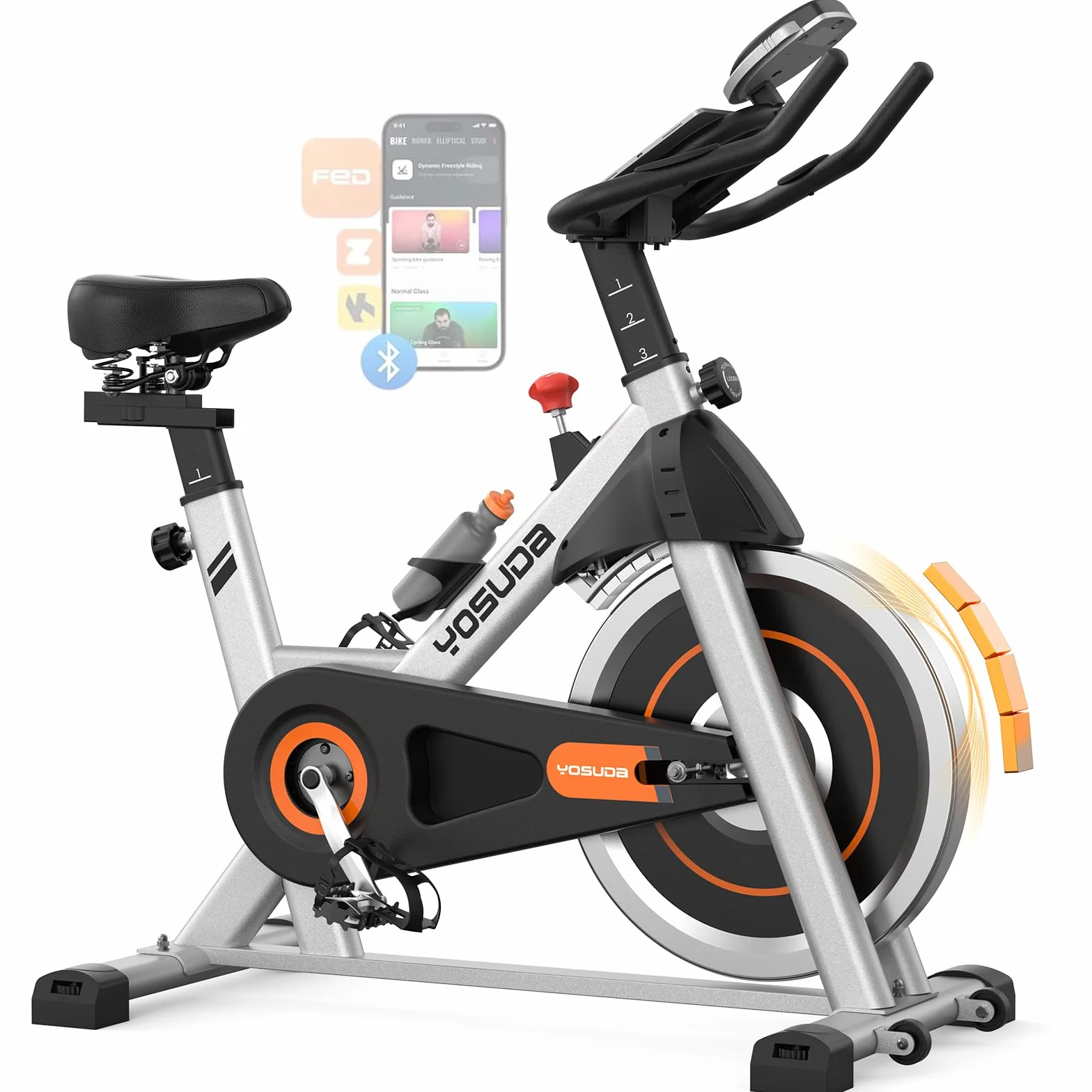 YOSUDA Cyclette da Casa con Resistenza Magnetica Regolabile 0-100%, Bicicletta per Allenamento Silenziosa con APP, Schermo LCD, Supporto Tablet, Capienza Massima 136 kg