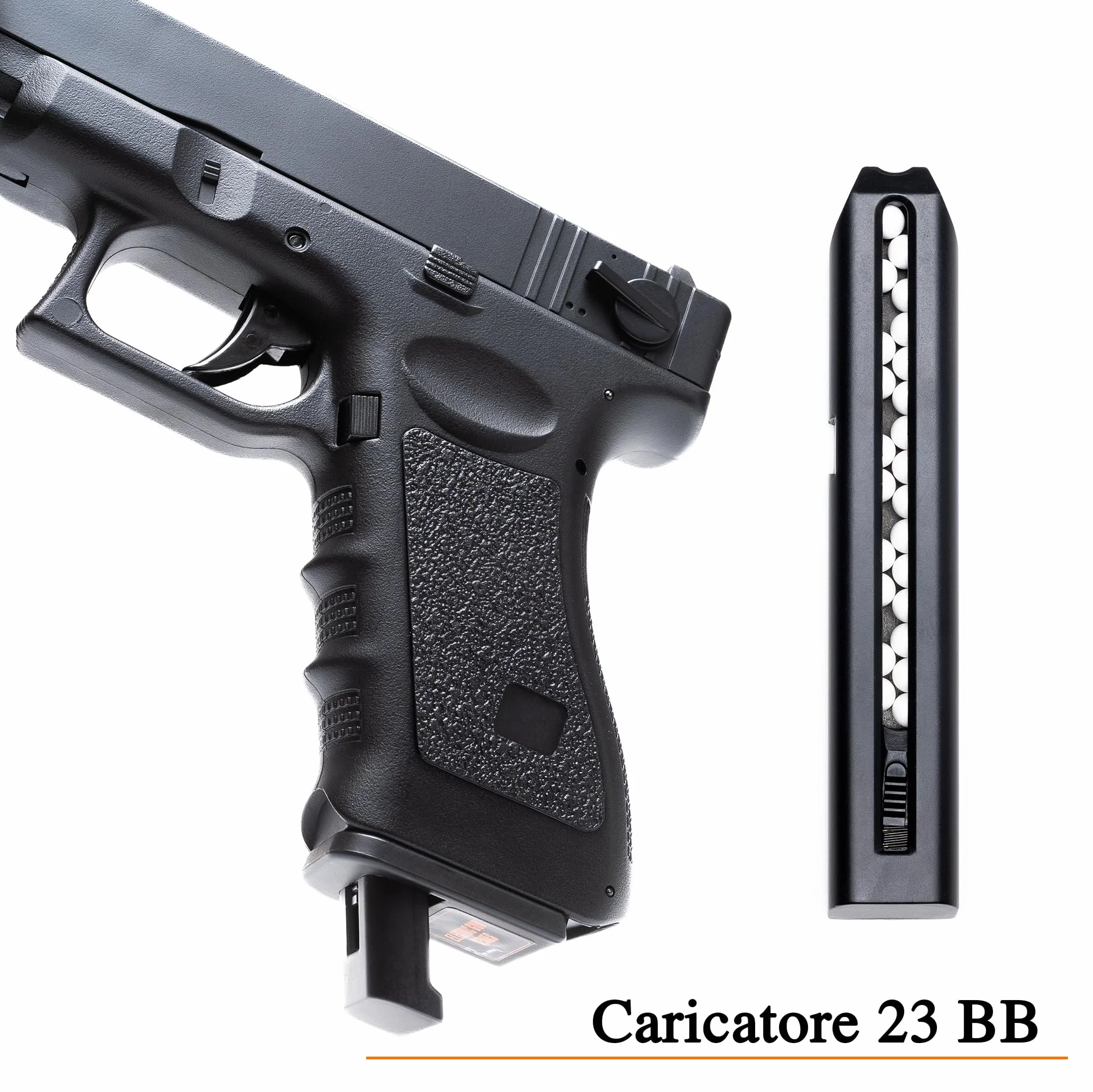 Pistola Softair Elettrica Glock 17 Replica Airsoft Polimeri 0,7 Joule 22x3x14 cm con Batteria 500 mah e Caricabatterie