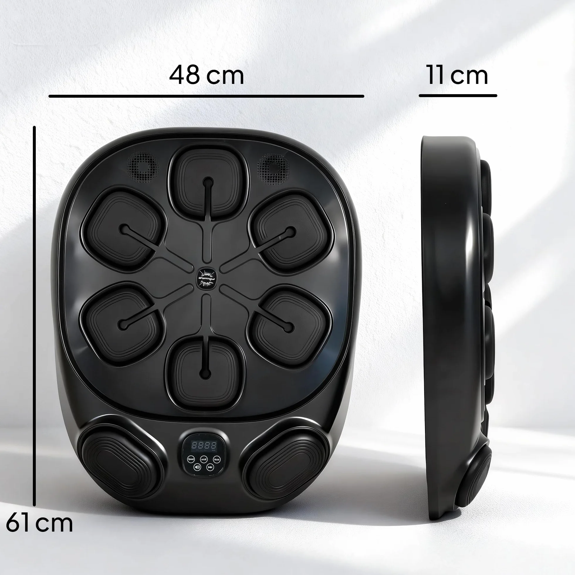 SPORTNOW Macchina da Boxe Musicale a Parete con 9 modalità e Luci LED Multicolore, Music Boxing Machine per Adulti con Connessione Bluetooth, per Casa e Palestra, 61x48x11 cm, Nero