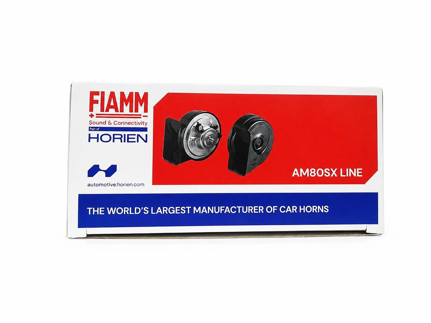 FIAMM AM80SX - Coppia di Trombe Clacson Bitonali Universali 12V per Auto, Moto e Furgoni - Set Completo con Relè e Staffe