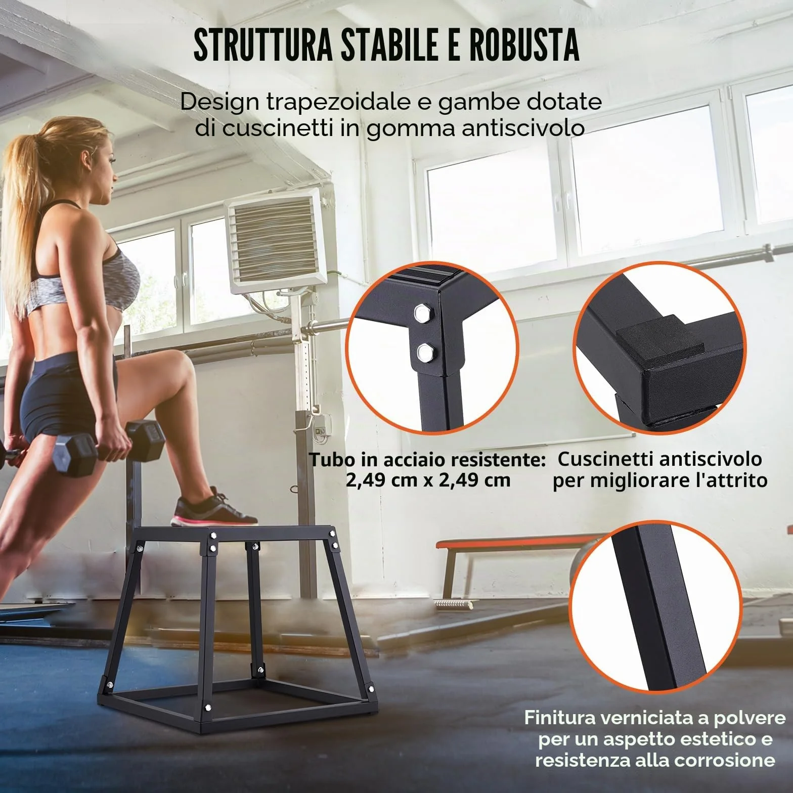 VEVOR Box Pliometrico 513x513x458mm Piattaforma Pliometrica Carico 227 kg Jump Box per Allenamento Fitness Crossfit