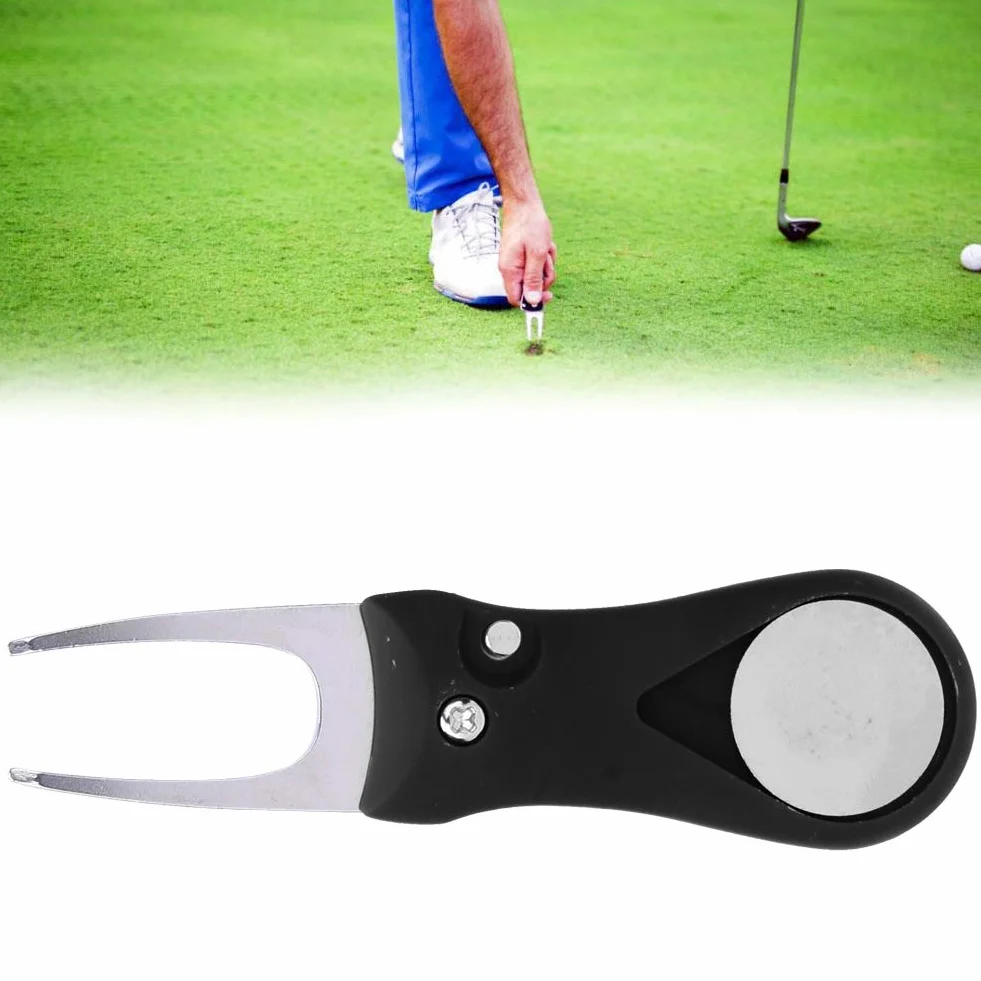 MAGT Forcelle da Golf Strumento di Riparazione Divot 11 x 3,2 x 1,5 cm Acciaio Inossidabile 304 Nero