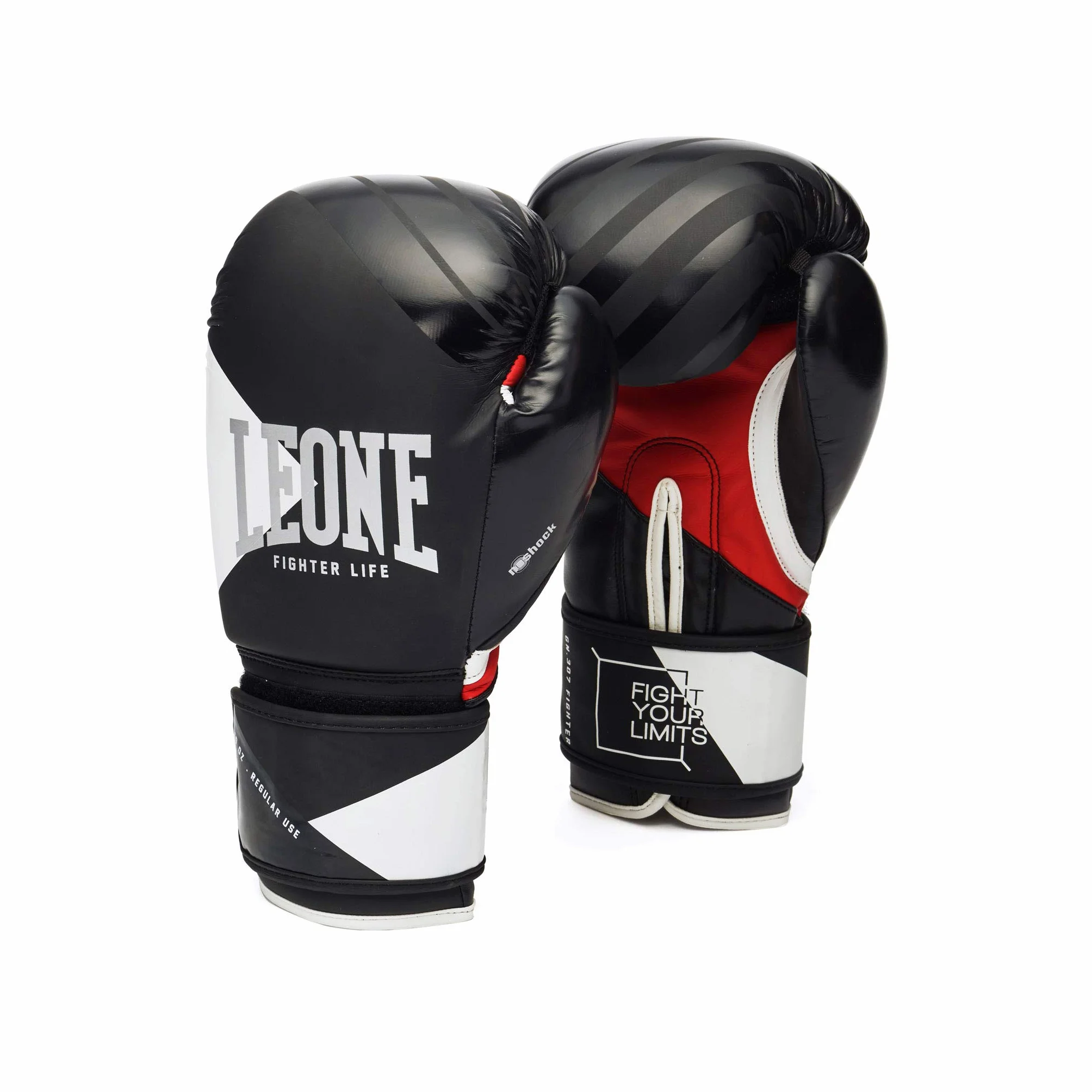 LEONE 1947 Guanti Boxe Fighter Life Nero 10OZ GN307