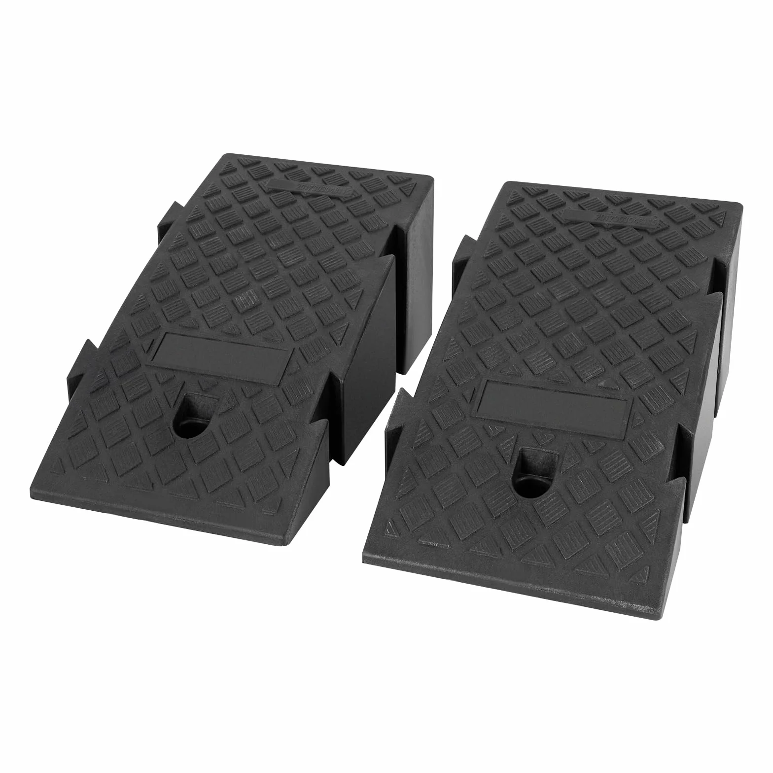 Rampa di carico, Rampa di accesso per auto, in plastica robusta, Rampa di soglia antiscivolo per marciapiede bordo Garage, Set di 2 rampe portatili 25 x 45 x 19 cm, capacità di carico elevato Moto