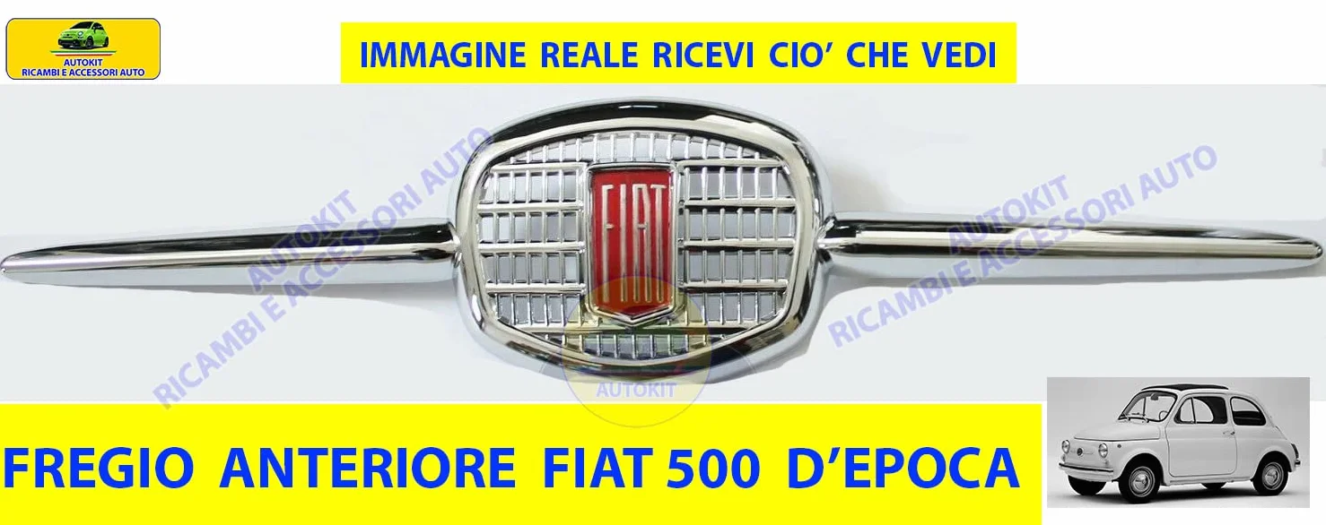 FREGIO ANTERIORE per Vecchia 500 D'EPOCA LOGO STEMMA CON BAFFI - 24014/00