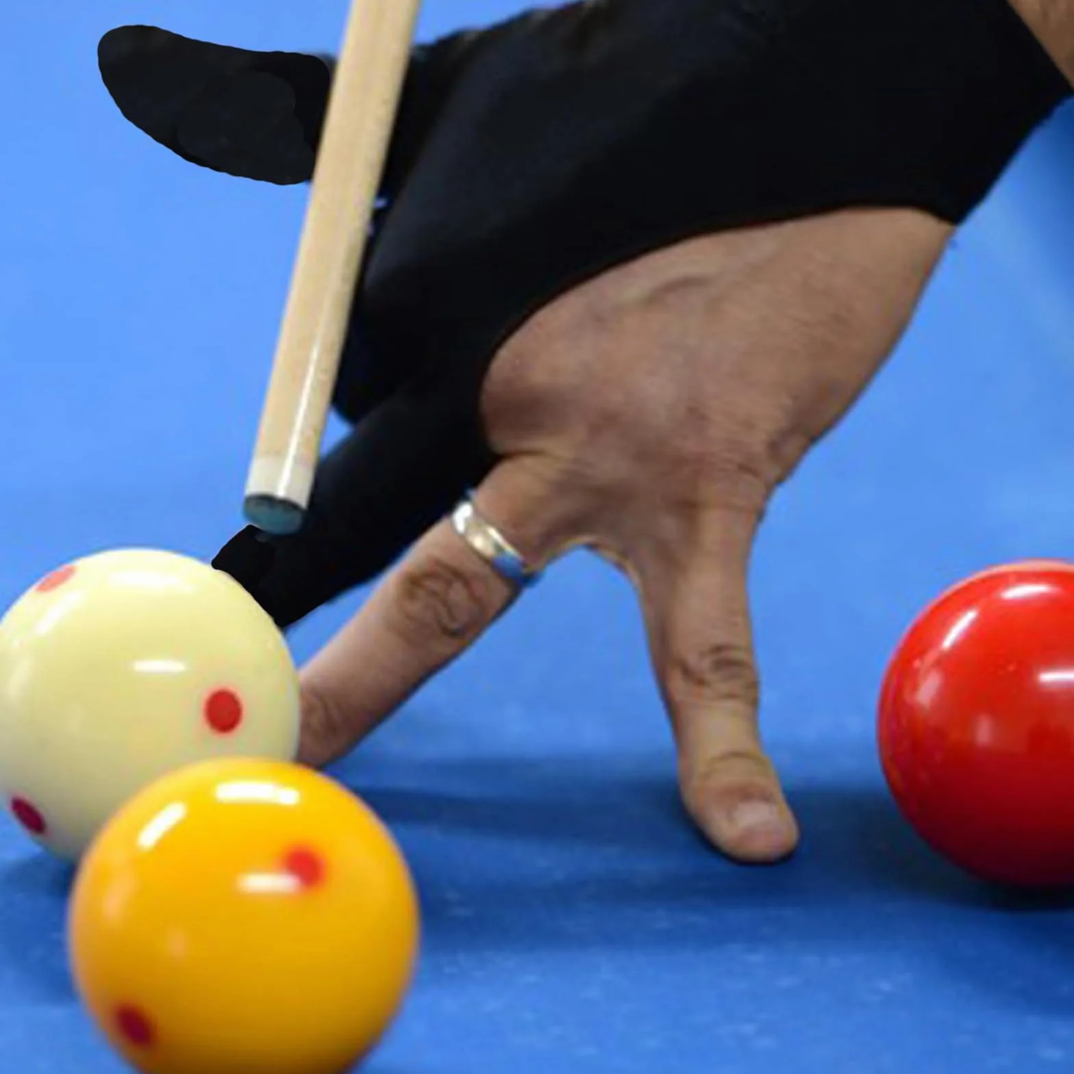 Guanti da Biliardo Professionali 4 Pezzi Mano Sinistra Aperti Tre Dita Snooker