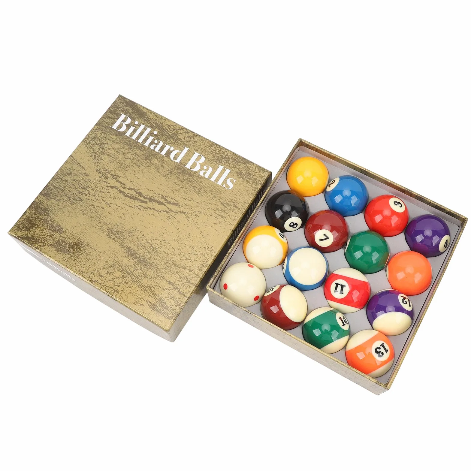 Set di Palle da Biliardo 16 Pezzi in Resina 5,72 cm per Giochi di Feste
