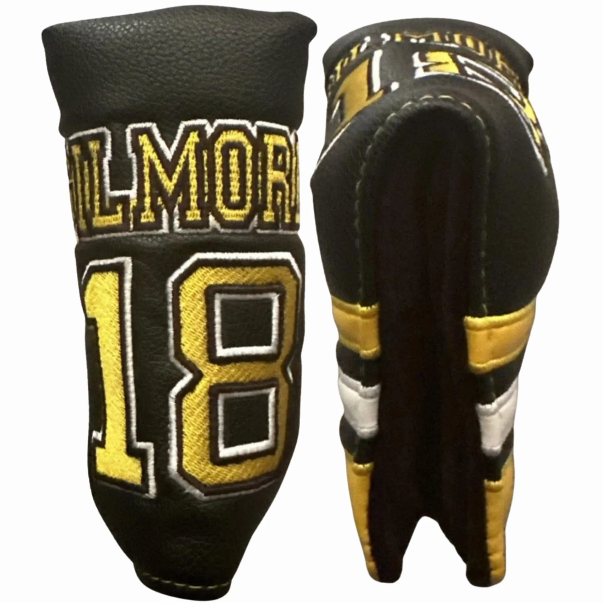 Copertura per putter da golf Syren in finta pelle giallo con chiusura magnetica