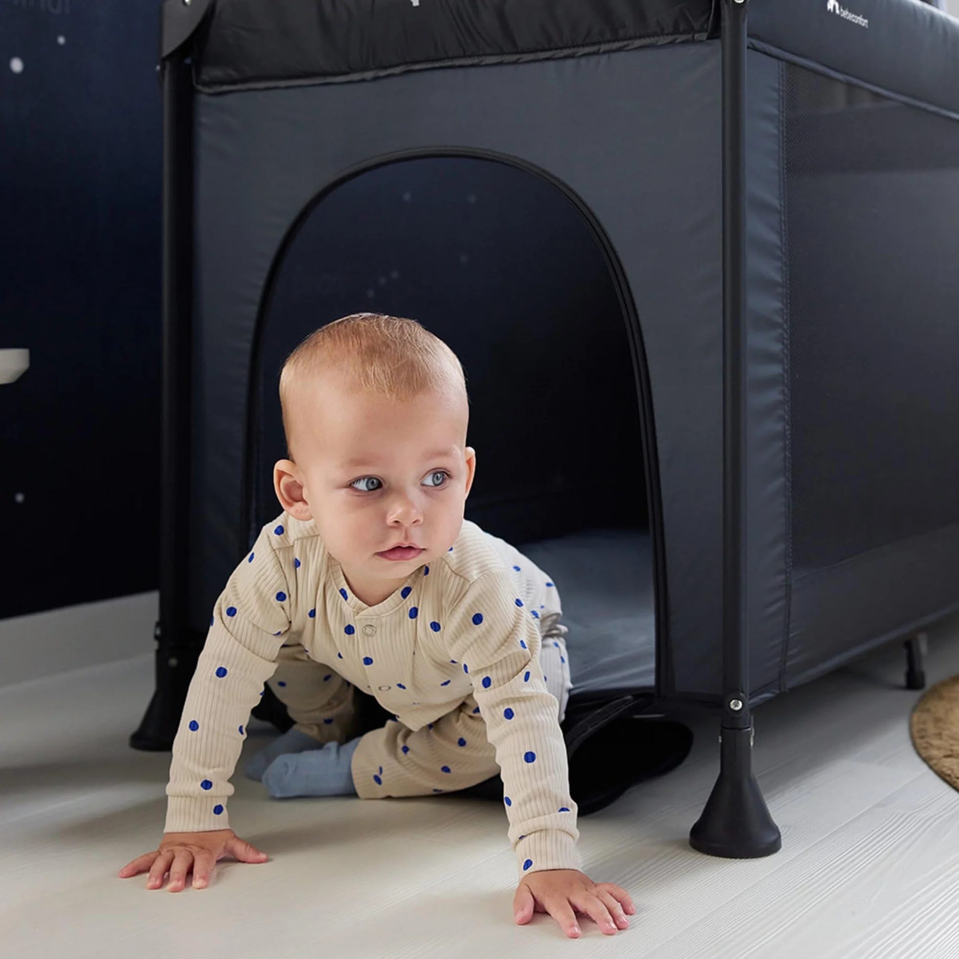 Bebeconfort Sweet Dreams Lettino da Campeggio per Bambini 0-3 anni 15 kg Pieghevole Leggero Materasso Imbottito Navy Blue