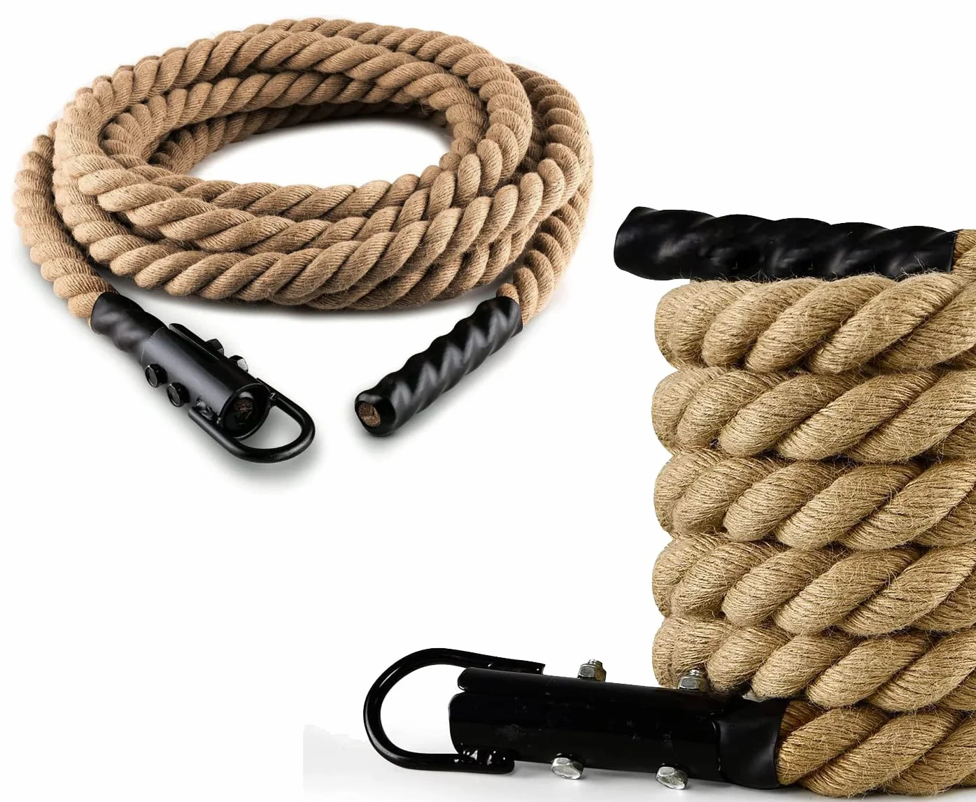 Fune Corda da Arrampicata Diametro 38 MM 4/5/6 MT Canapa Intrecciata per Fitness Allenamento Muscolare