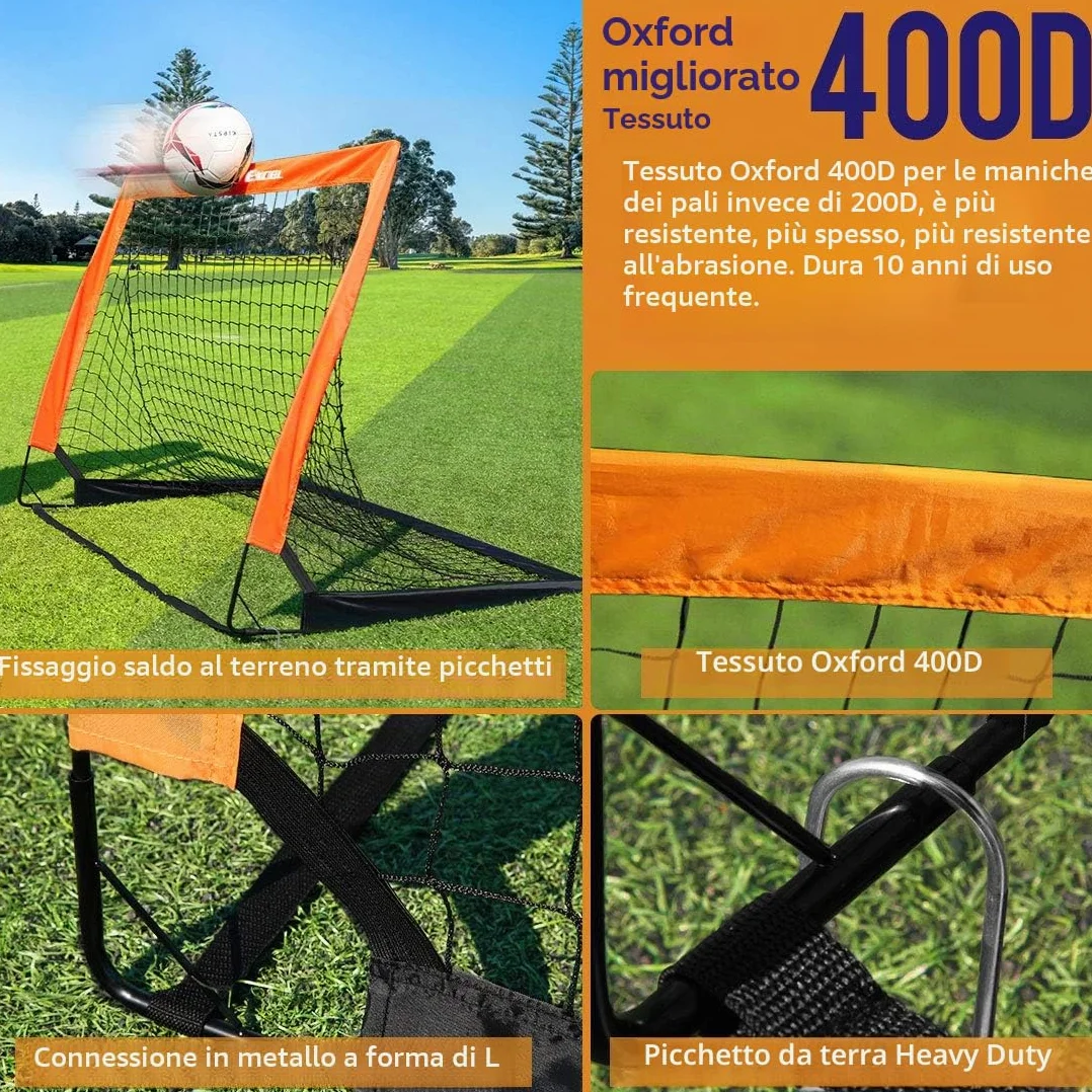 Dimples Excel Porta da Calcio Pieghevole 120x90 152x110 213x152 cm Rete da Giardino con Pallone