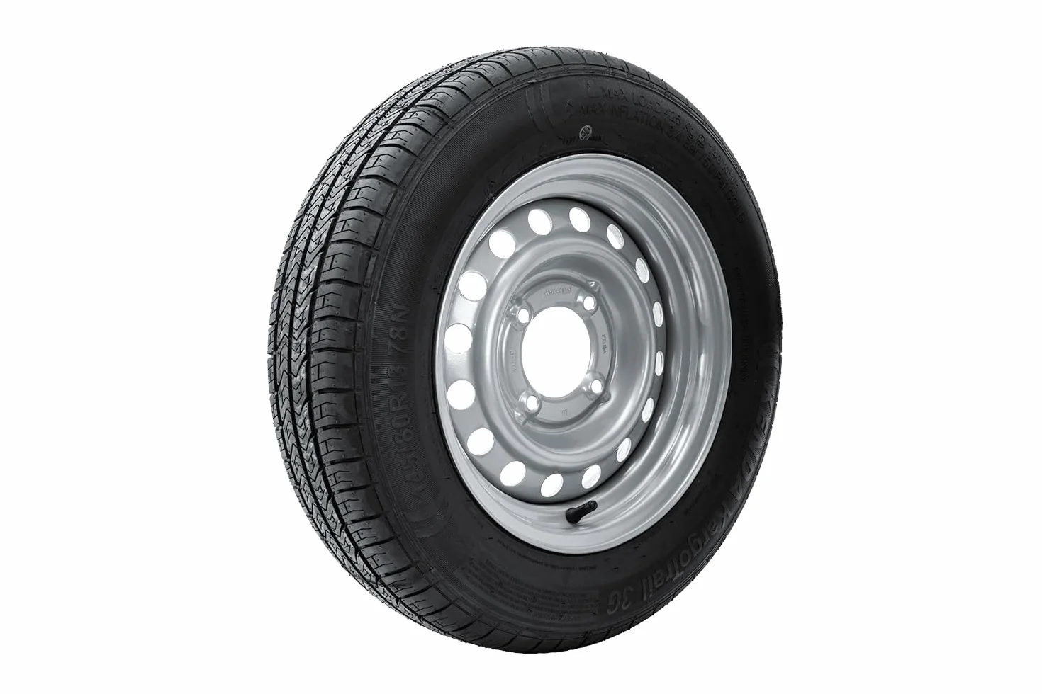KENDA Ruota Completa per Rimorchio 145/80 R13 78N, Massima Stabilità e Sicurezza con Cerchio in Acciaio 4Jx13 H2 4x115 ET0 per Rimorchi Leggeri e da Campeggio