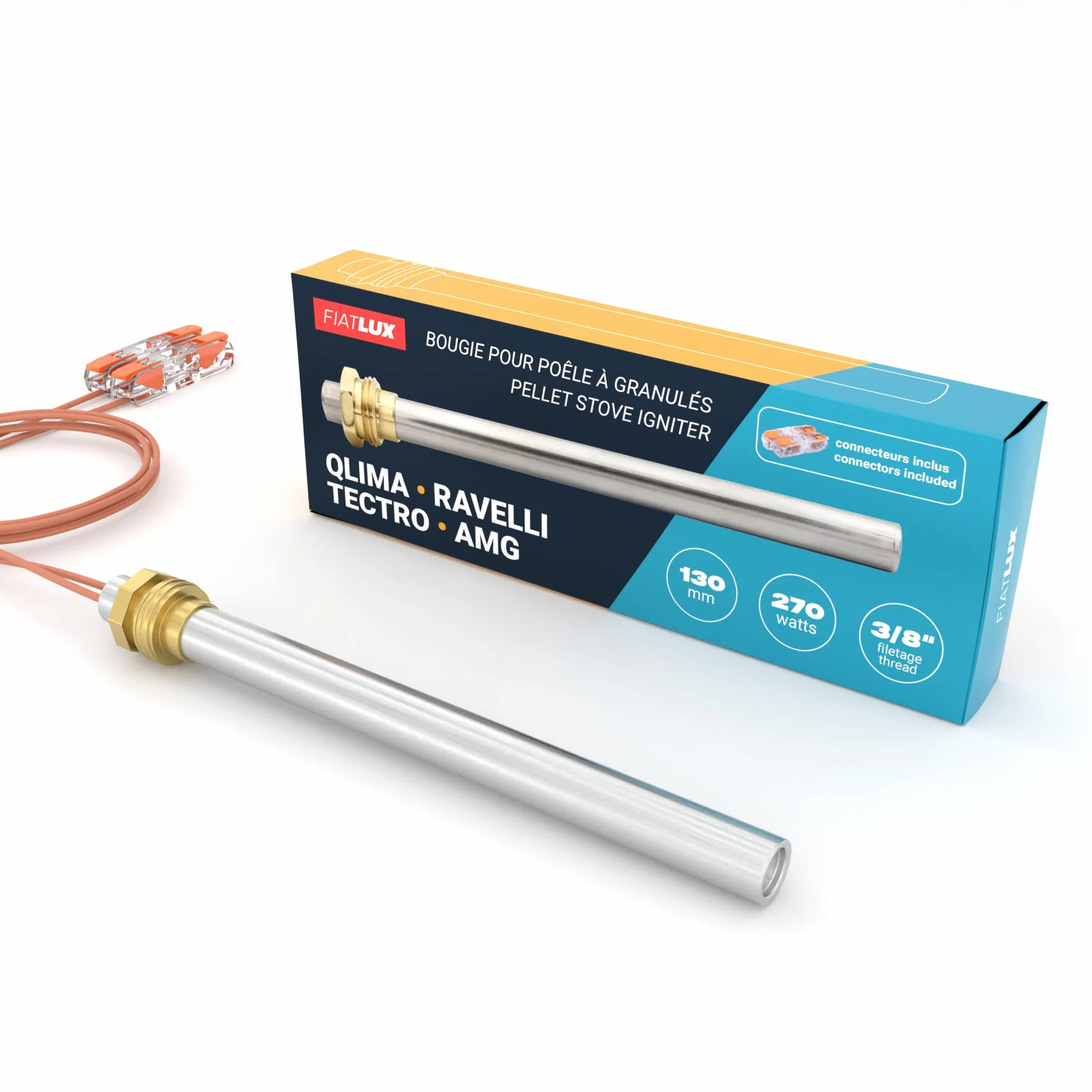 Candeletta Stufa a Pellet compatibile Ravelli Tectro AMG 130/140mm 270W Filettatura 3/8