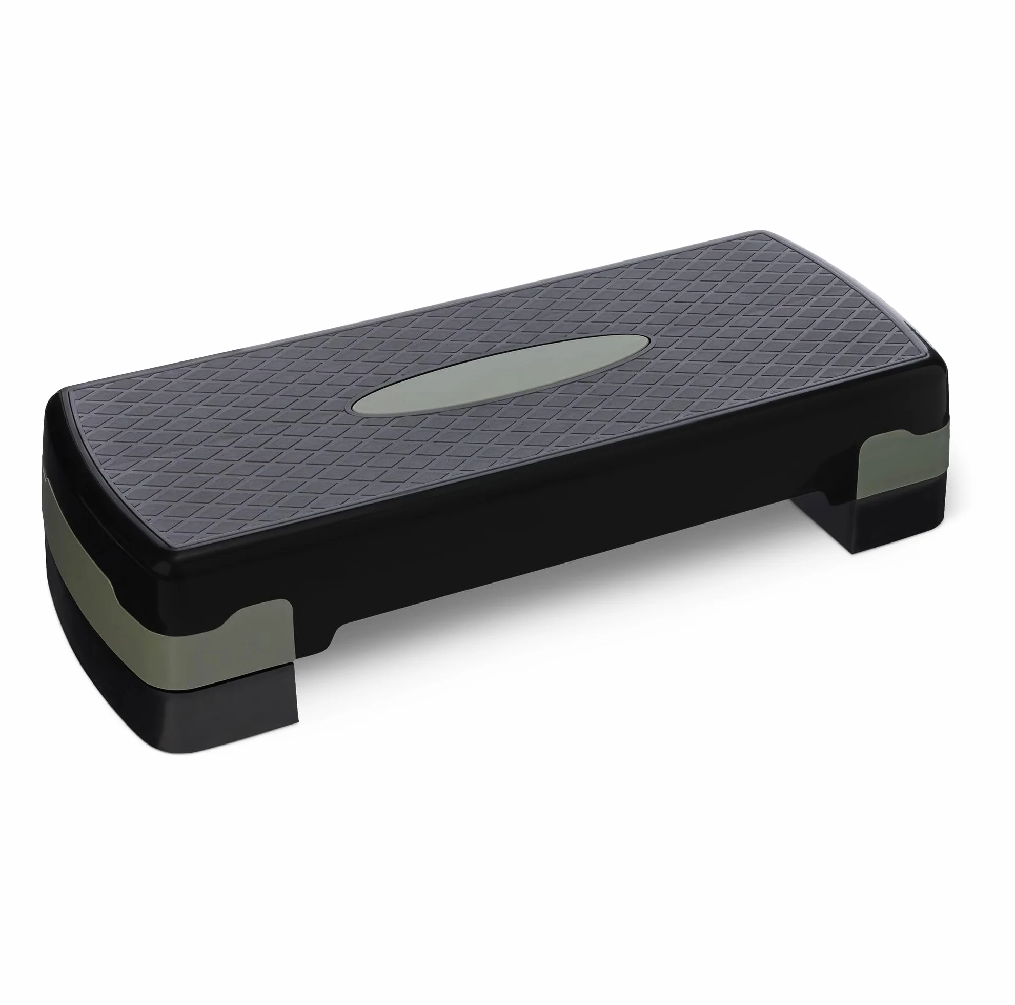 Amazon Basics Pedana Step per Aerobica, Stepper Regolabile 68.58cm Nero/Grigio