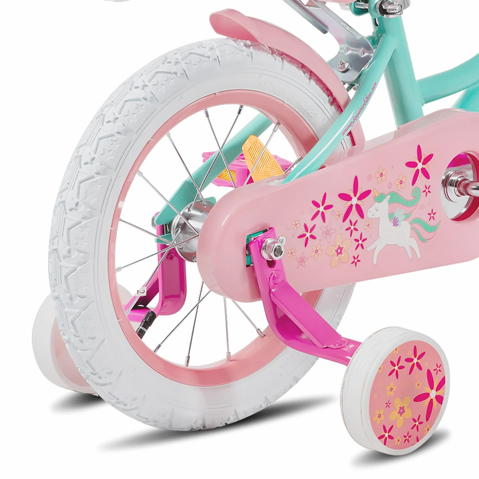 JOYSTAR Unicorn Bike 12 14 16 18 Pollici Bambine 2-9 Anni con Ruote Stabilizzatrici e Cestino