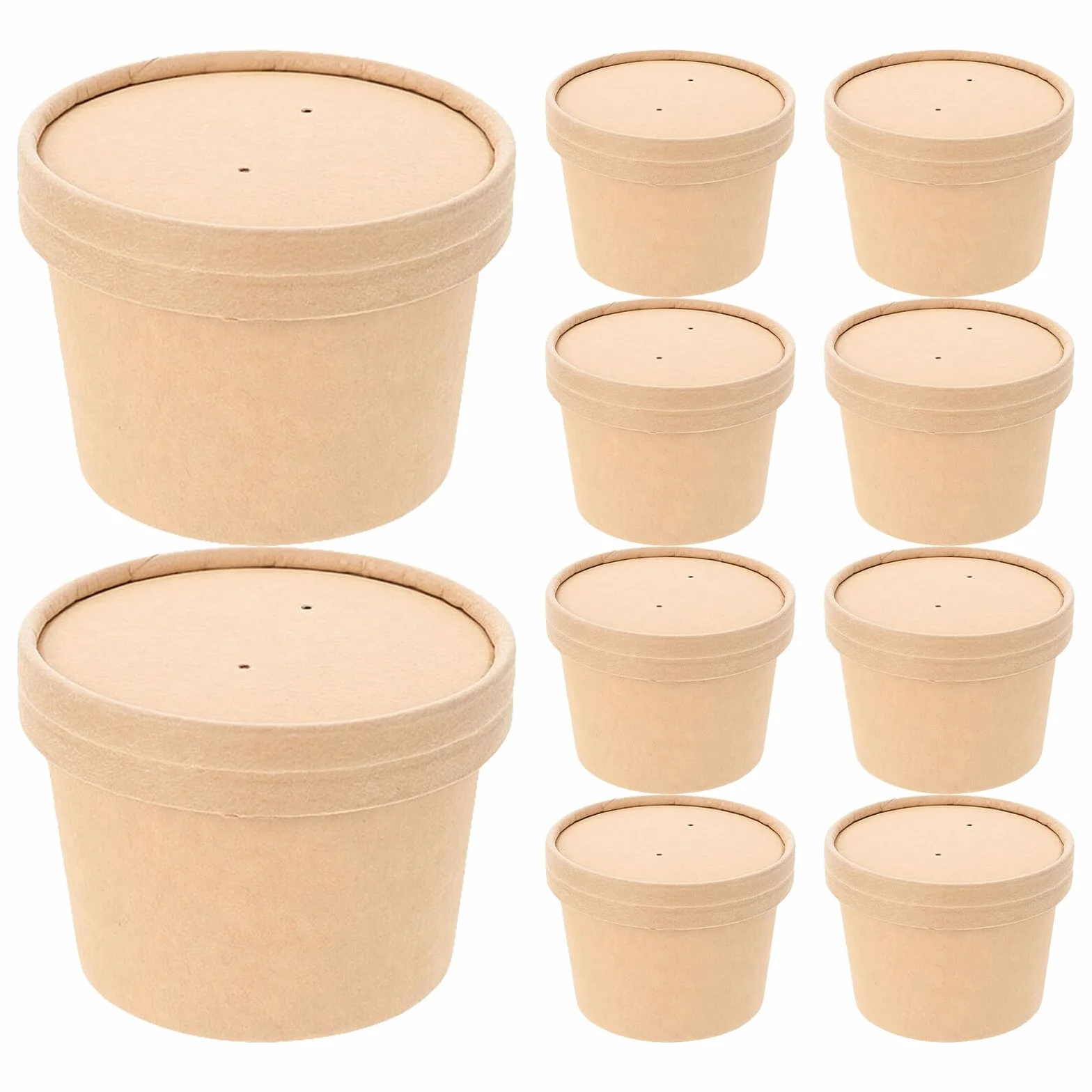 Coppette di Carta 8oz per Gelato e Yogurt, Confezione da 10 Pezzi