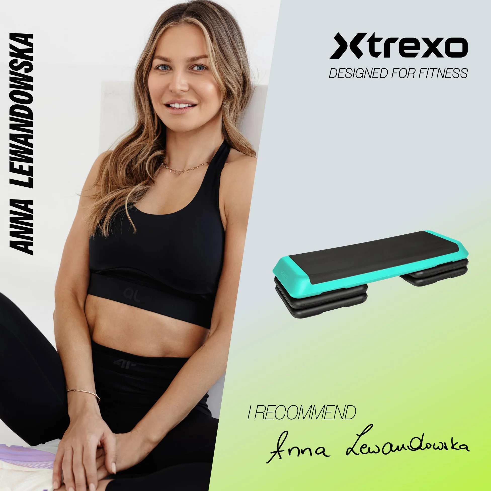 TREXO Step Aerobic Cardio Fitness Altezza Regolabile 10-15-20 cm 109 x 41 cm 250 kg
