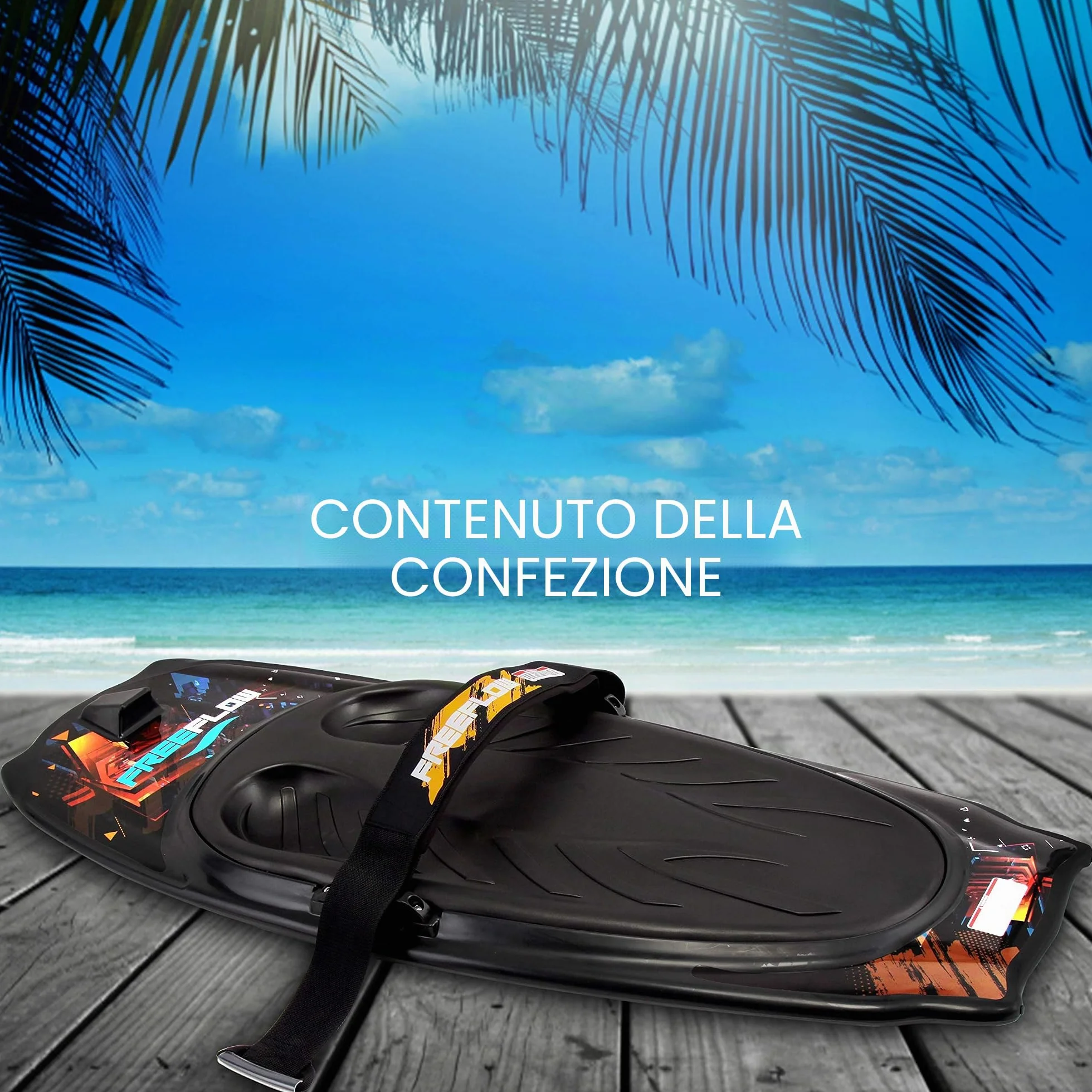 SereneLife Kneeboard Tavola da Surf con Gancio e Cinghia per Sport Acquatici