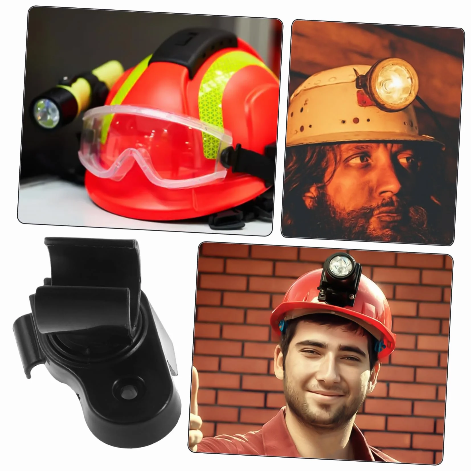 Clip portale per torcia elettrica per casco da lavoro, accessorio leggero e resistente per professionisti e fai da te
