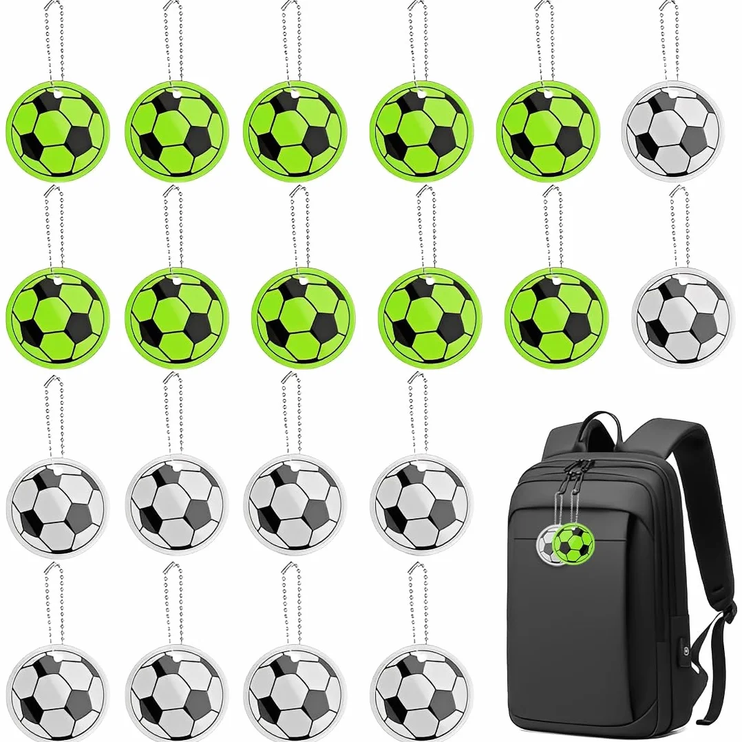 Pezzi Portachiavi Calcio Riflettente per Bambini, Gadget Compleanno e Sicurezza Notturna, Ciondoli Pallone Durevoli per Zaini