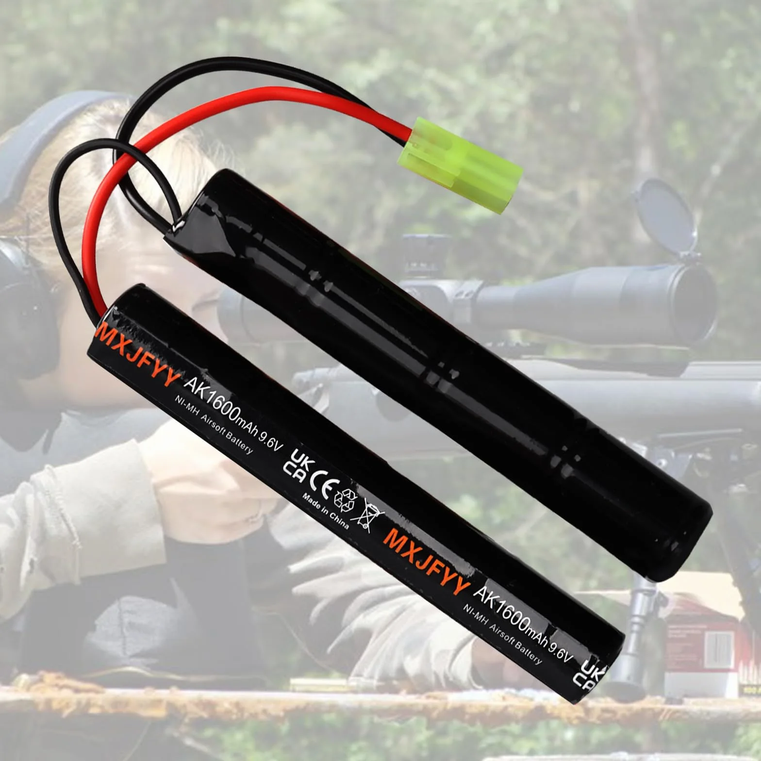 Batterie Airsoft 9,6 V 1600 mAh NiMH ricaricabile 8S Butterfly NunChuck per MP5 M4 G36C