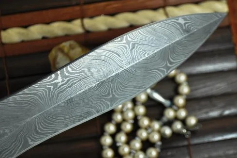 Coltello da caccia in acciaio Damasco, fatto a mano, personalizzato