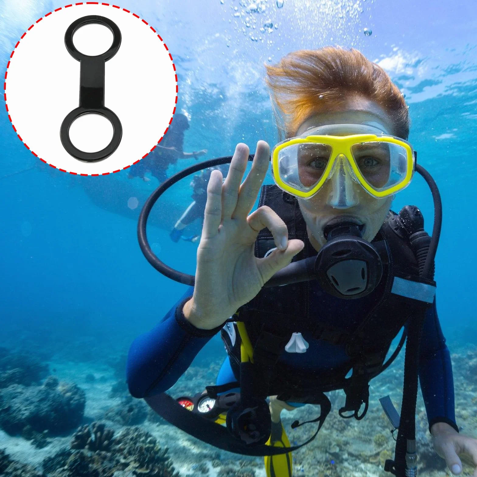 Silicone Snorkel Strap Keeper Clip Diving Accessories 4-Pack