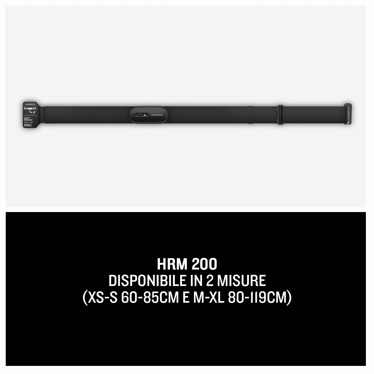 Garmin HRM-200 M-XL Fascia Cardio Bluetooth ANT+ Multisport HRV Impermeabile 3 ATM Lavabile Autonomia 1 Anno