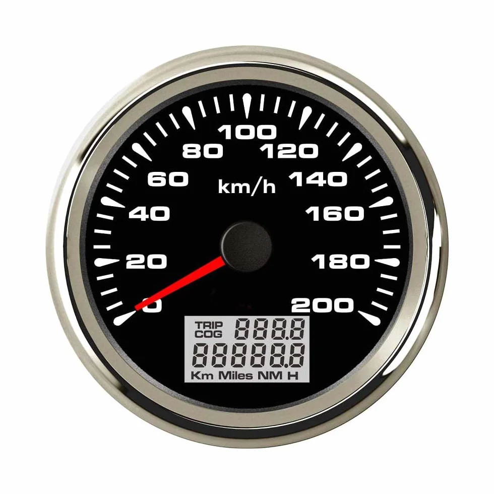ELING Velometro per tachimetro GPS per auto 0-200KM/H Chilometraggio del contachilometri con retroilluminazione 85mm