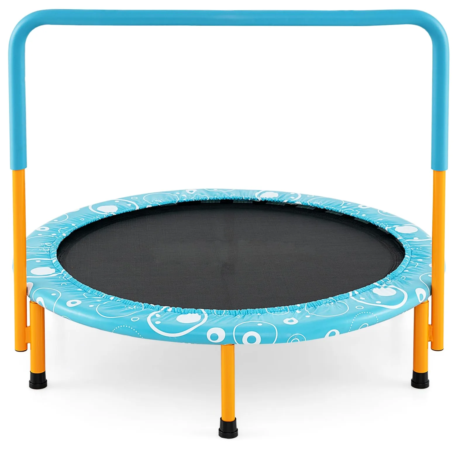COSTWAY Trampolino Elastico per Bambini, Tappeto Elastico Pieghevole per Bambini con Copertura, Cuscinetti Antiscivolo e Maniglia, Ideale per Interno ed Esterno, Carico Massimo 150 kg