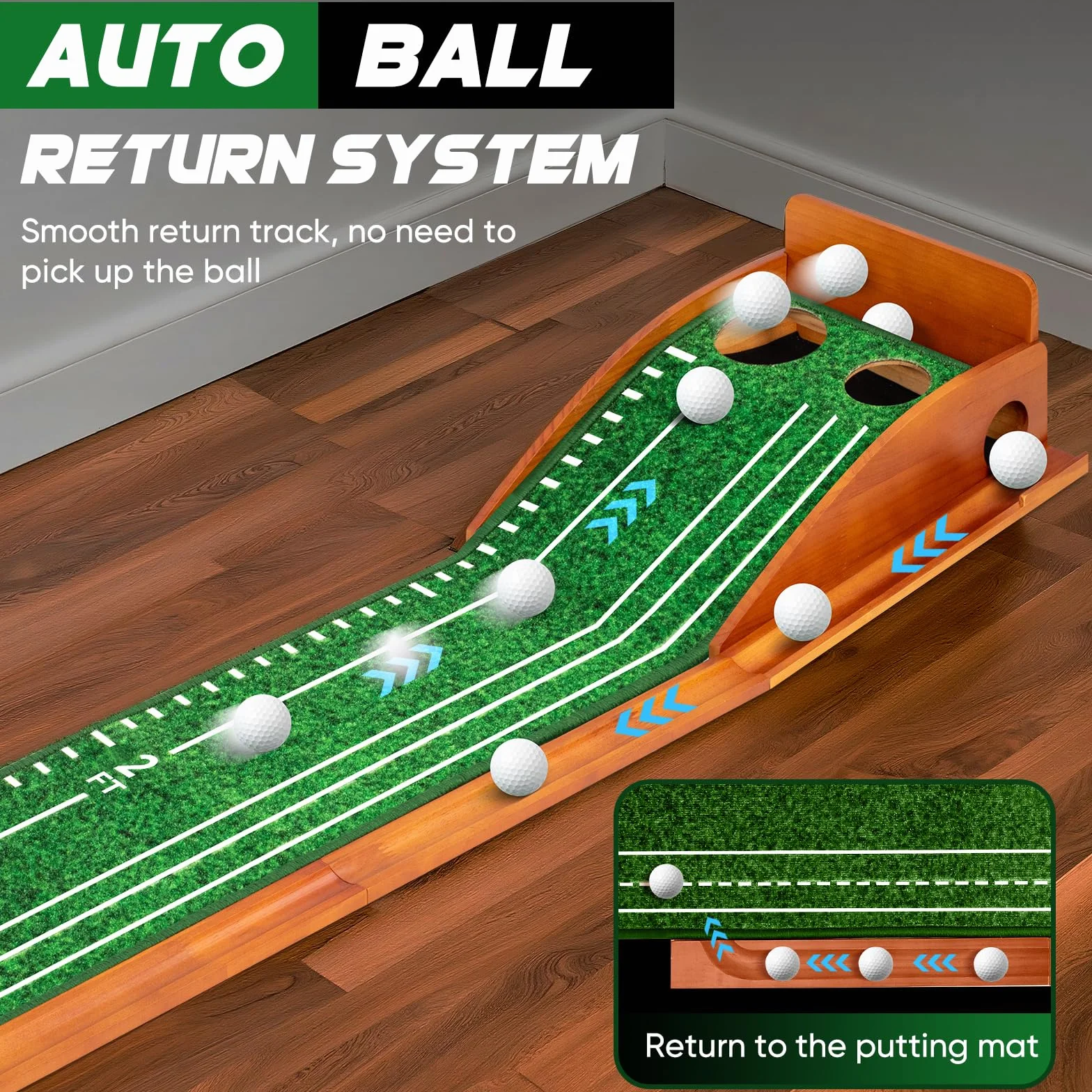 Golf Putting Mat Indoor, Mettere Verde, Tappetino da Golf, Mettere Pratica