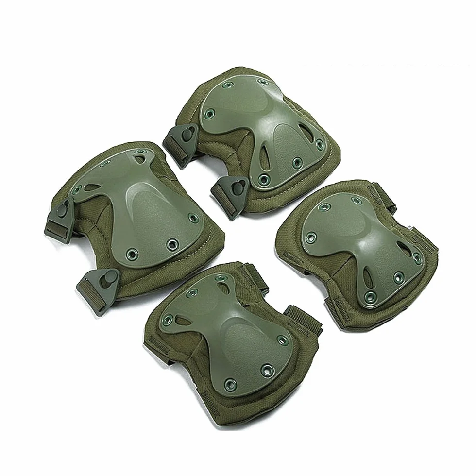 Ginocchiere e gomitiere combattimento tattico militare, protezione imbottita con scocca a X rigida