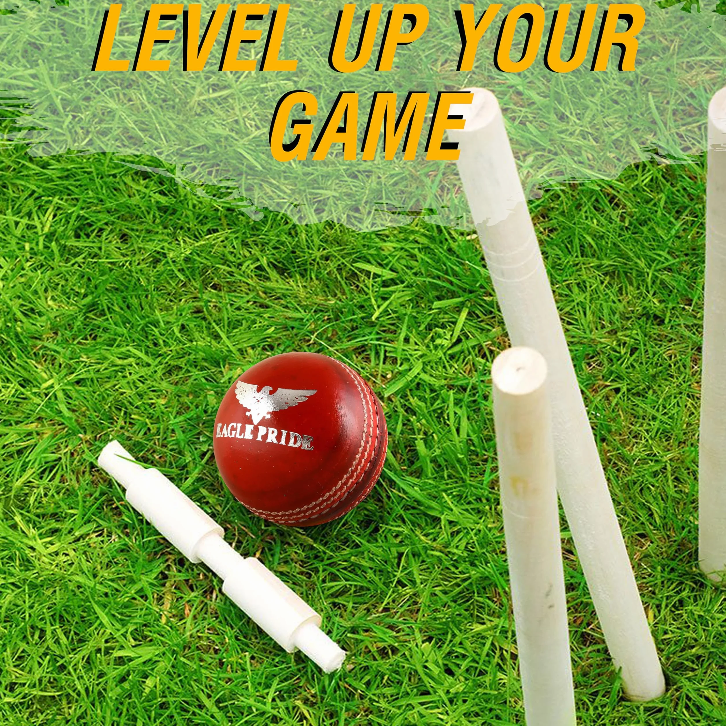Crown Match Cricket Balls Red White 156g 5.5oz Leather Hard Balls for Club Practice Test Matches