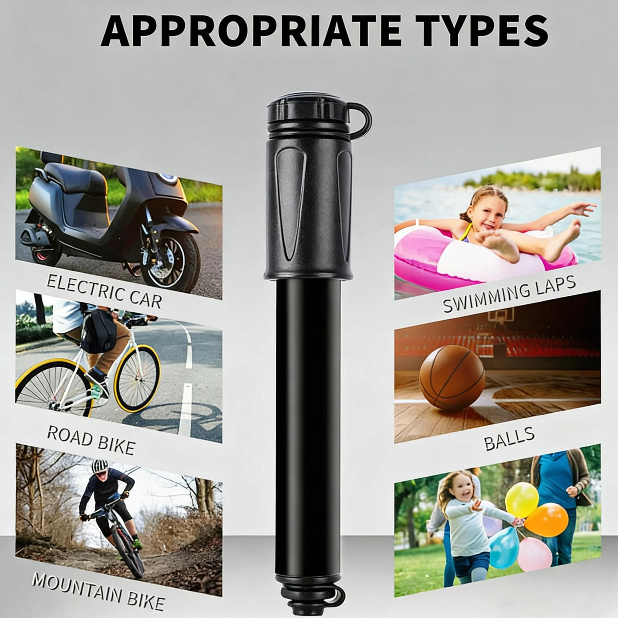 Mini pompa per bicicletta LEBEXY con valvole Presta e Schrader, portatile ad alta pressione 100 PSI