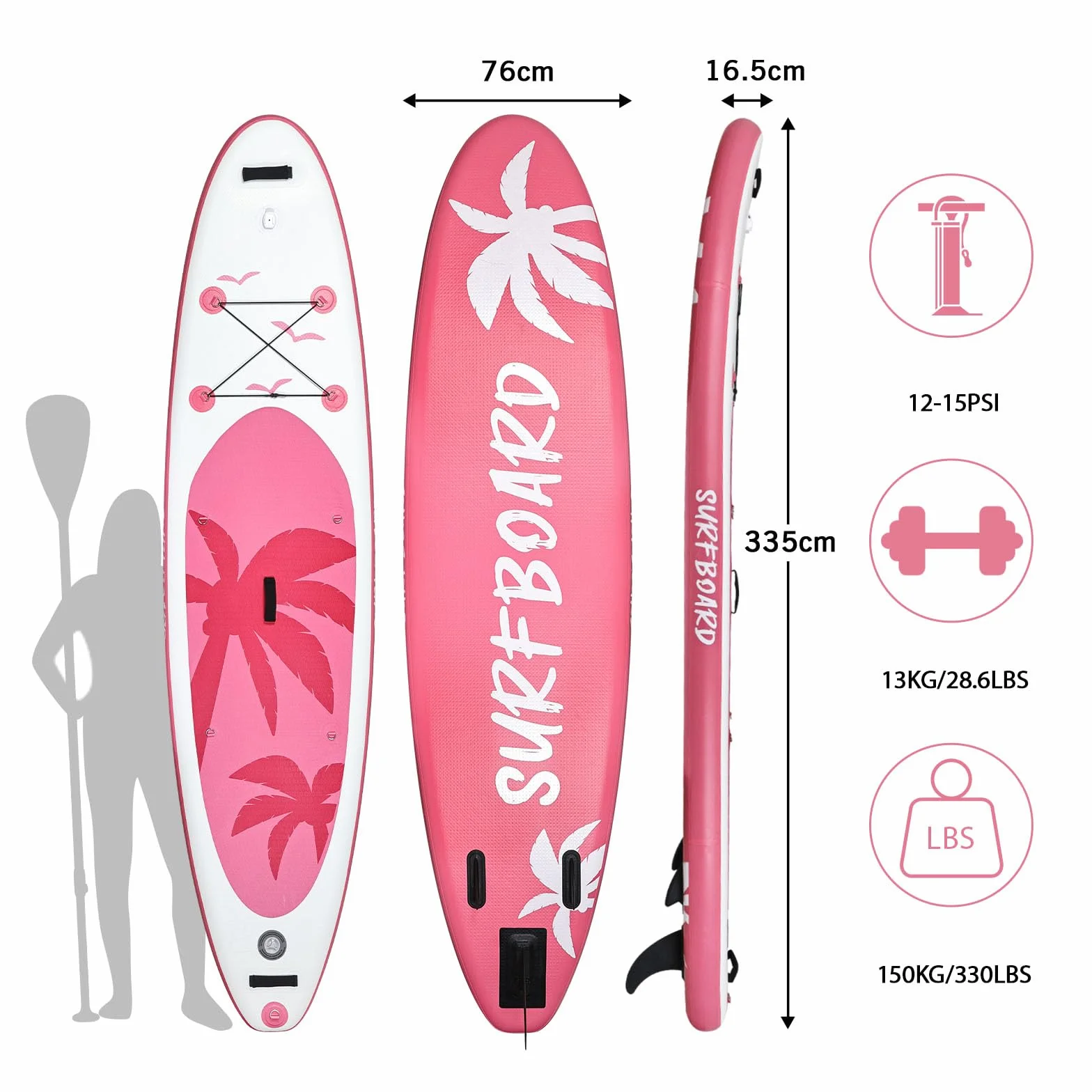 YU YUSING Tavola Sup Gonfiabile 320/335 cm, Sup Gonfiabile Adulti, Paddle Board Gonfiabile, Sedile da Kayak, Pagaia in Alluminio, Pompa, Adatta a Tutti i Livelli di Abilità, Fino a 150 kg
