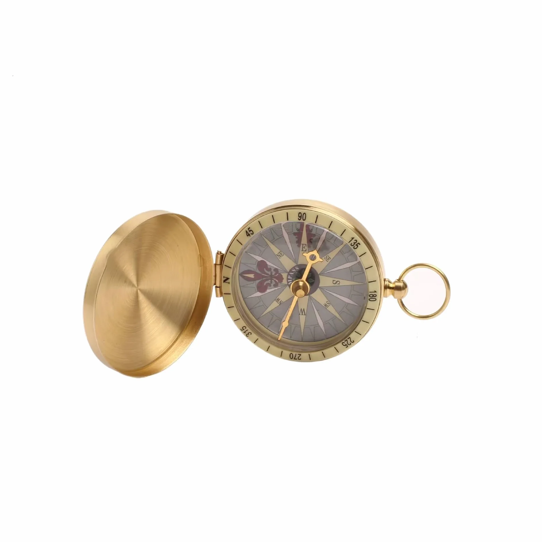 Alomejor Bussola Vintage Retro Rame Flip Pocket Compass Survival Gear per Escursioni