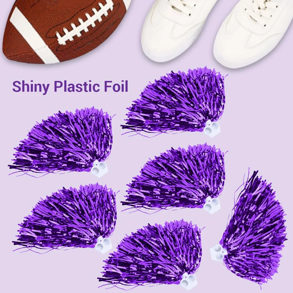 Cheerleading Poms, 6 pz Pom Pom per Feste Sportive Viola