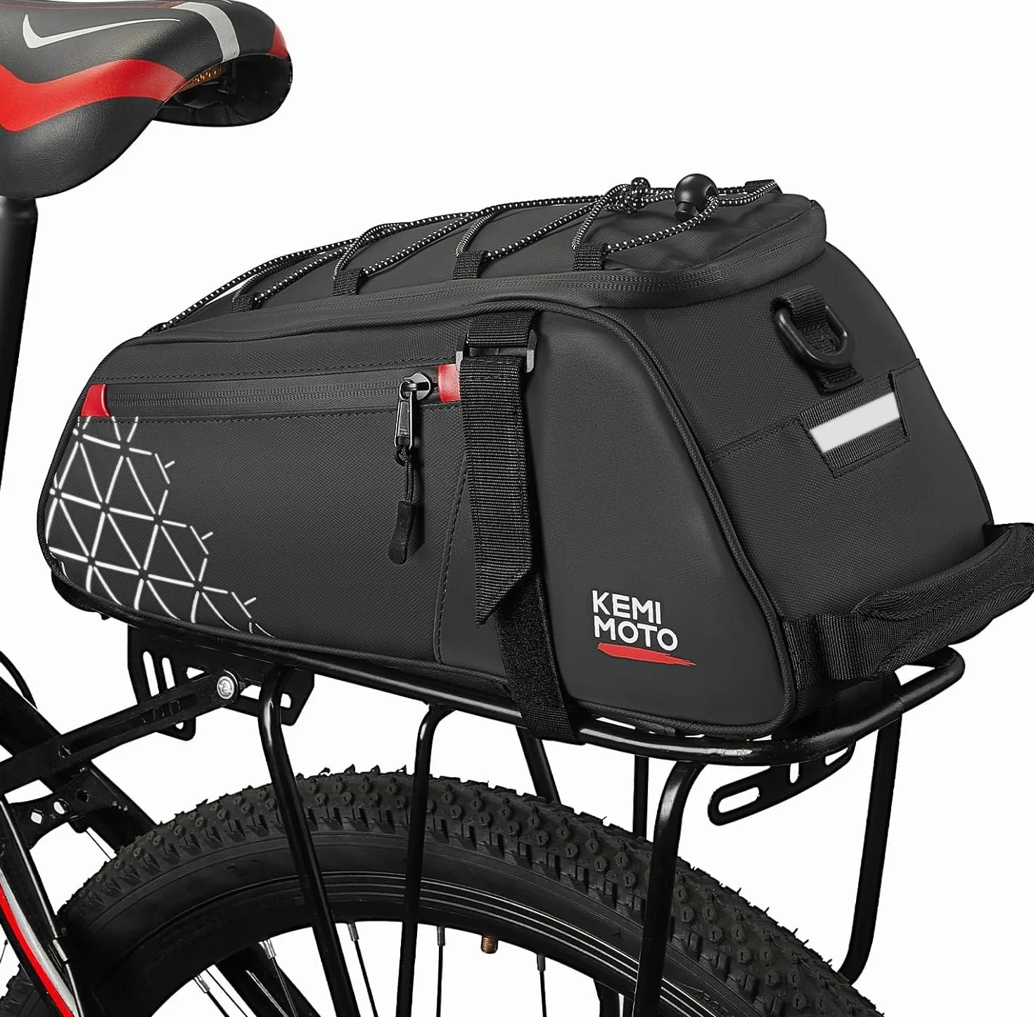 KEMIMOTO 2 in 1 8L Borse per Bici Posteriore Laterali Impermeabile in PVC per Bicicletta Strada Mountain Bike Nero
