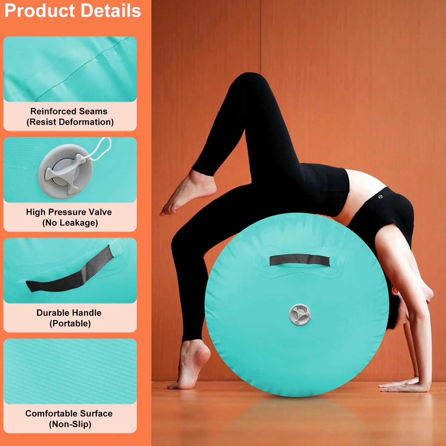 Rotoli gonfiabili, 80 / 120 cm, per ginnastica, ginnastica, fitness, allenamento
