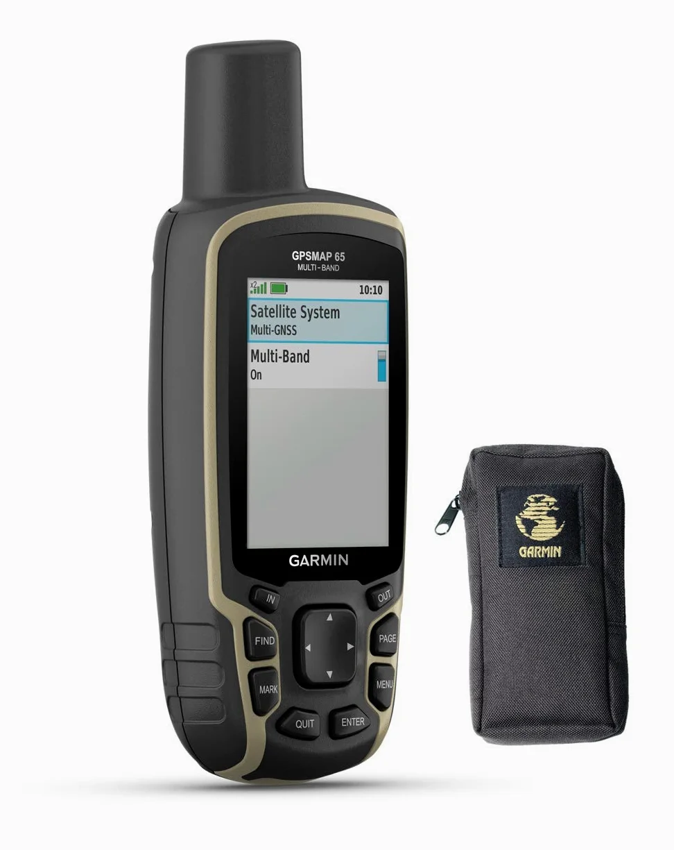 Garmin 010-02451-01 GPSMAP 65 - Dispositivo di navigazione portatile all'aperto GPS con valigetta di trasporto