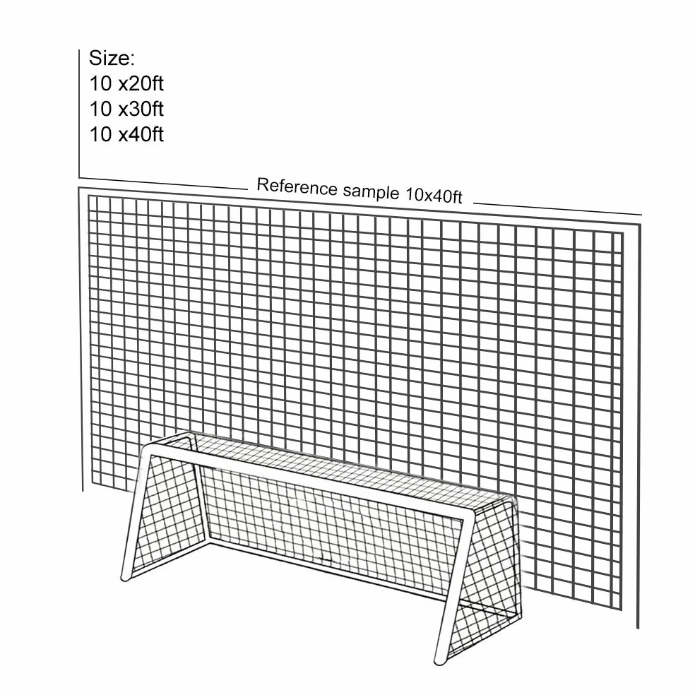 Rete Arresto per Palloni Calcio 3x3M Maglia Quadrata 10x10cm Senza Nodi