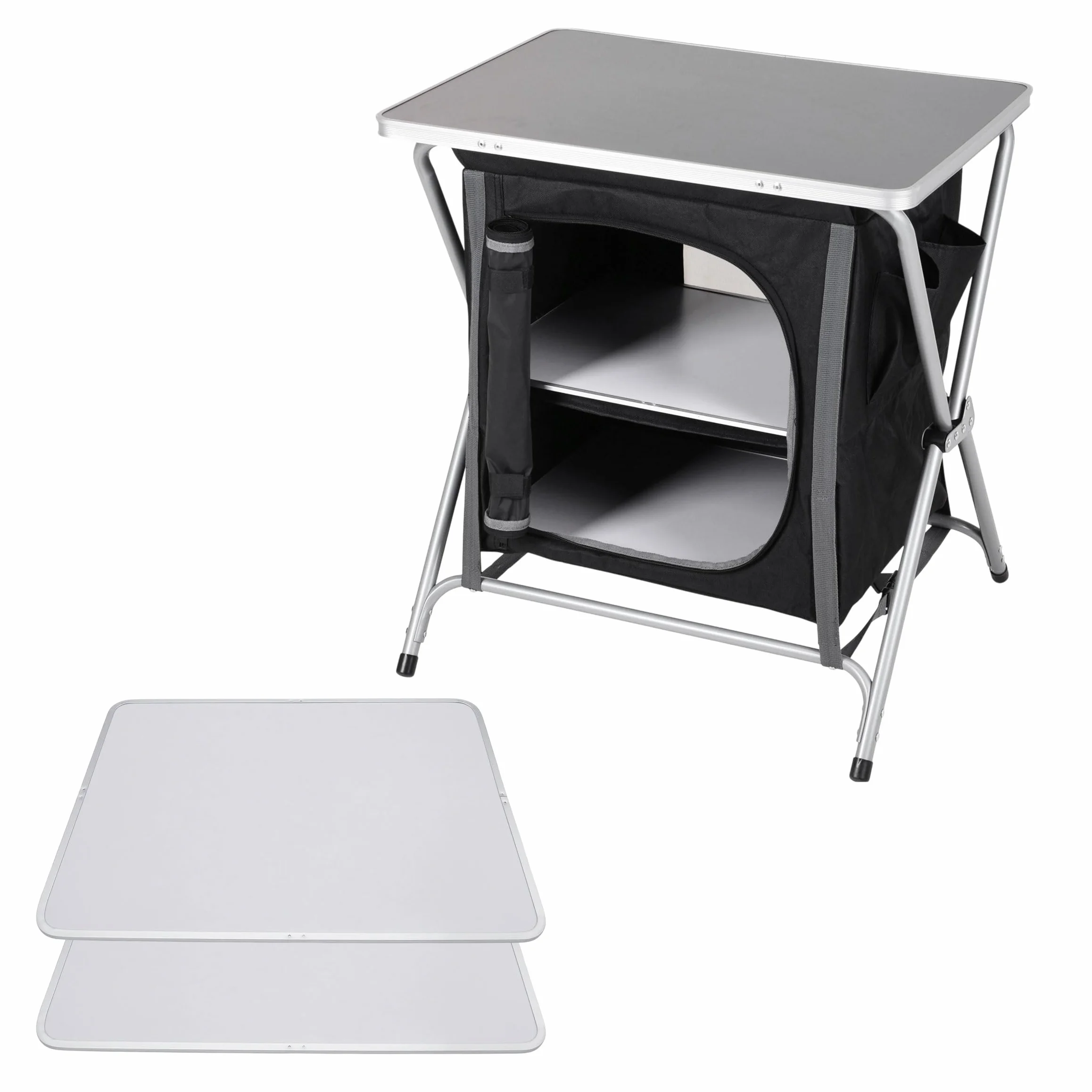 Spetebo Armadio da campeggio pieghevole in alluminio 64x60x45 cm