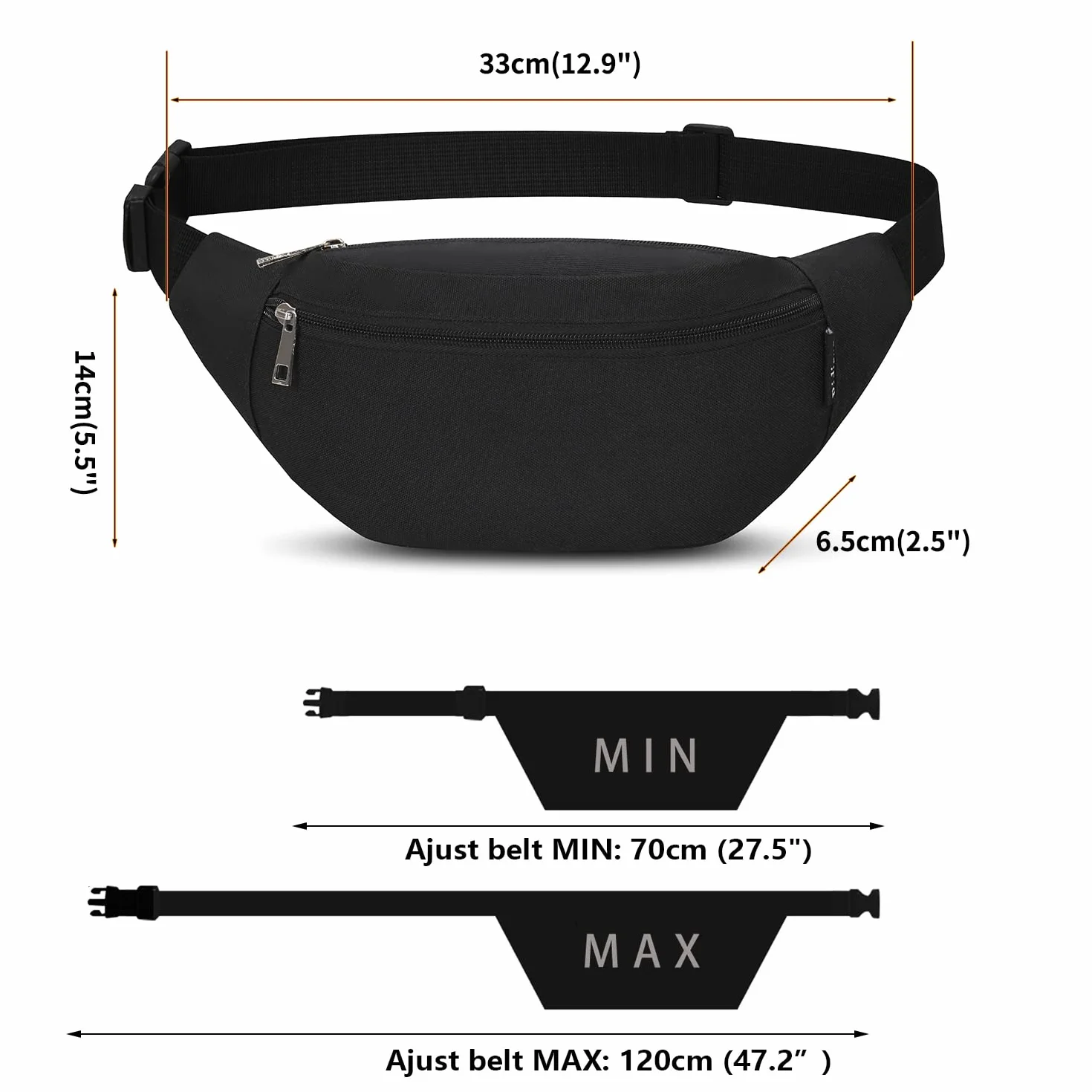 Marsupio Sportivo Running Outdoor Fanny Pack Nylon Regolabile per Corsa Ciclismo